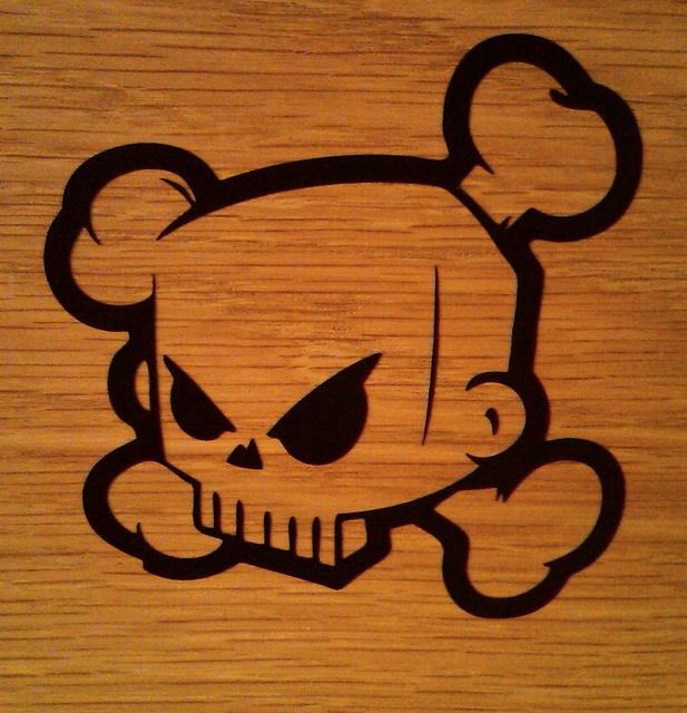 One 1 Vinyl Car Window Wall Decal Sticker Skull Logo skullkenblockBM