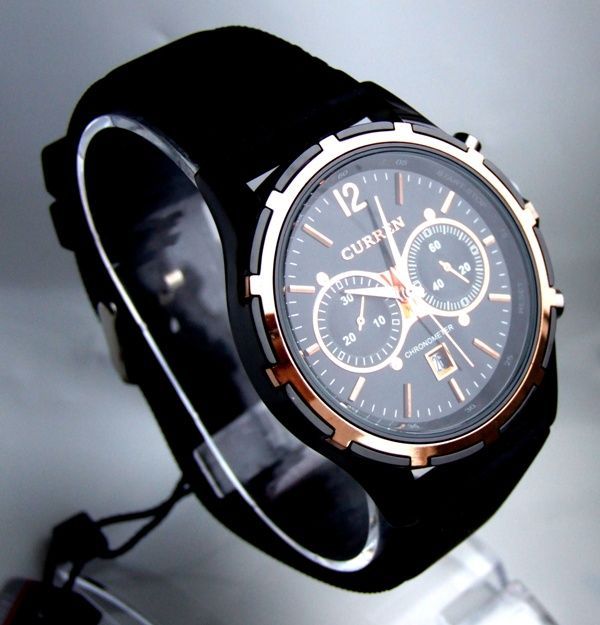 New Curren Luxury Men Watch Black Gold 310  